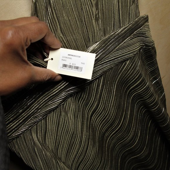 NWT MAJE Royal Pleated Maxi Dress In Khaki sz 40 $415 - Picture 14 of 16